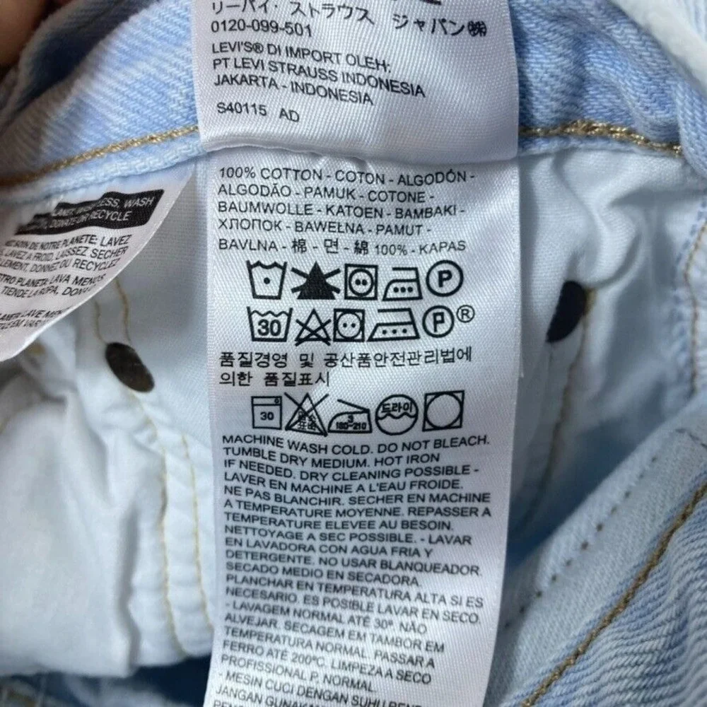 Levi's 501 Jeans Women Sz 27 Colorblock Button Fly Unique Ankle Raw Hem - Picture 12 of 16